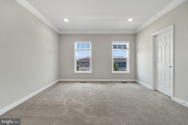 42510 Oak Park Sq, Ashburn, VA 20148 - spare room with crown molding, carpet, and recessed lighting