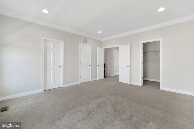 42510 Oak Park Sq, Ashburn, VA 20148 - unfurnished bedroom featuring crown molding, carpet, and recessed lighting