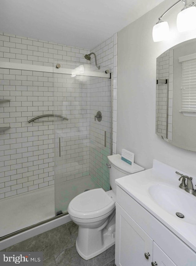 125 Christine Dr, Downingtown, PA 19335 - full bath featuring a stall shower, vanity, and tile patterned flooring