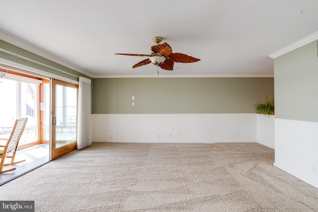4534 Todd Pt, Sparrows Point, MD 21219 - carpeted empty room with a ceiling fan and crown molding