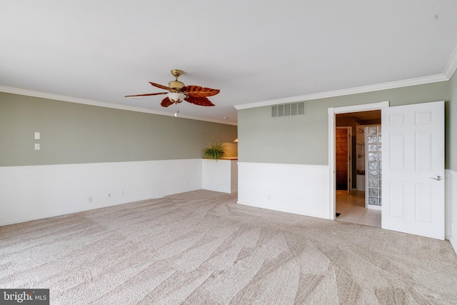 4534 Todd Pt, Sparrows Point, MD 21219 - carpeted spare room with ornamental molding and ceiling fan