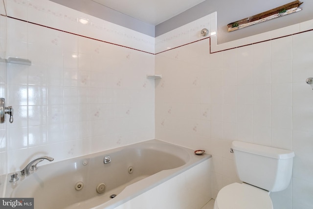 4534 Todd Pt, Sparrows Point, MD 21219 - full bathroom featuring a whirlpool tub and tile walls