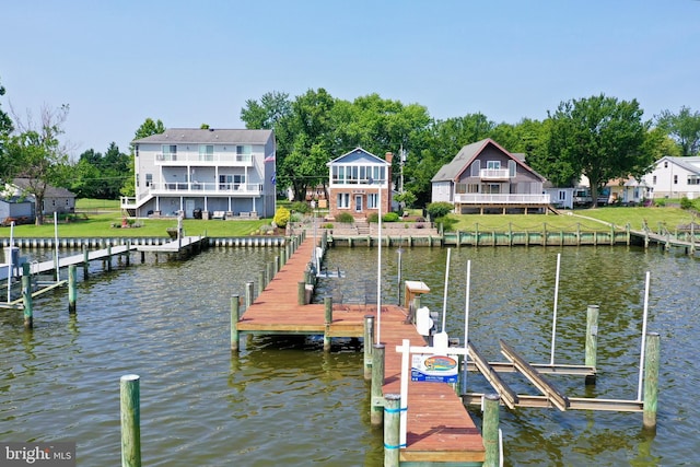 4534 Todd Pt, Sparrows Point, MD 21219 - dock featuring a water view, boat lift, and a balcony