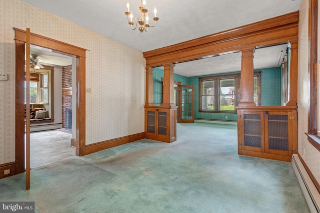 505 S Main St, Red Lion, PA 17356 - unfurnished room with baseboard heating, wallpapered walls, and healthy amount of natural light