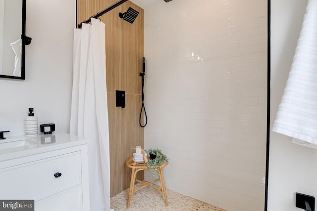4802 Beaufort Ave, Baltimore, MD 21215 - bathroom featuring vanity and a tile shower