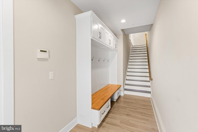 220 25th St Unit D, Ocean City, MD 21842 - mudroom with light wood-style floors and recessed lighting