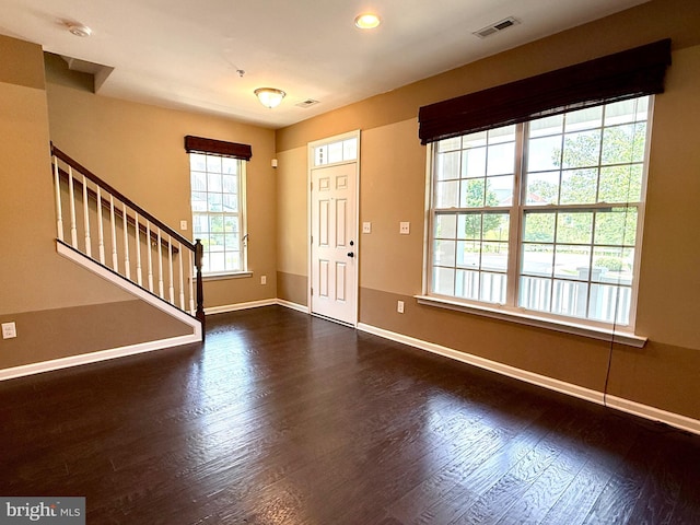 331 Lenape Way, Claymont, DE 19703 - entryway featuring dark wood finished floors, stairs, and recessed lighting