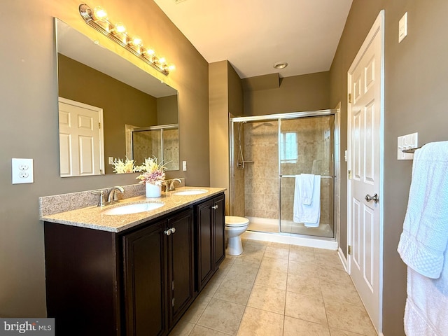 331 Lenape Way, Claymont, DE 19703 - bathroom featuring double vanity, tile patterned flooring, and a stall shower