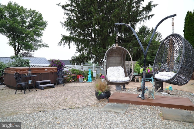 146 Skyline Dr, New Holland, PA 17557 - view of patio / terrace with a hot tub