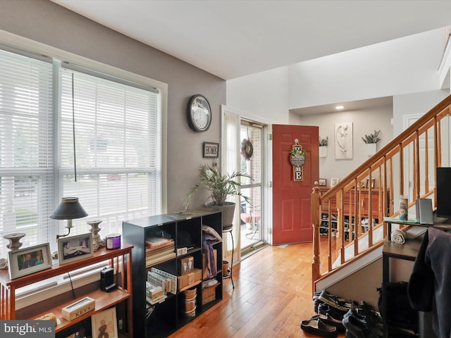 6 Thompson Ct, Boonsboro, MD 21713 - entrance foyer featuring healthy amount of natural light, stairway, light wood-type flooring, and recessed lighting