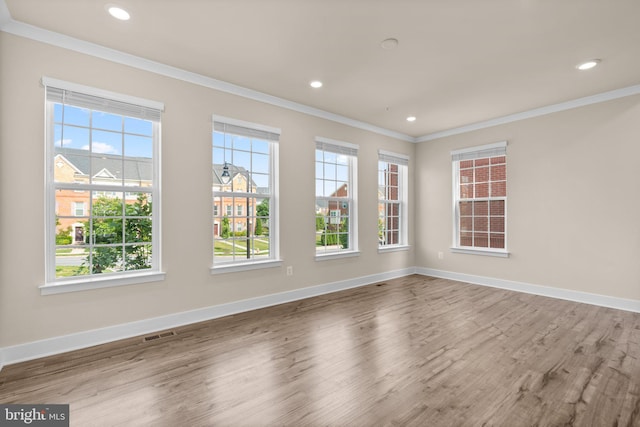 7955 Blue Stream Dr, Elkridge, MD 21075 - unfurnished room featuring crown molding, wood finished floors, and recessed lighting