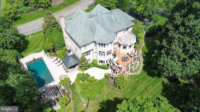 10757 Terkes Vw, Great Falls, VA 22066 - view from above of property with a pool