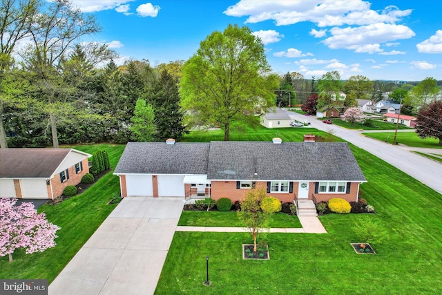 401 Jacobs St, East Berlin, PA 17316 - view of front facade featuring a garage, a front yard, and a chimney