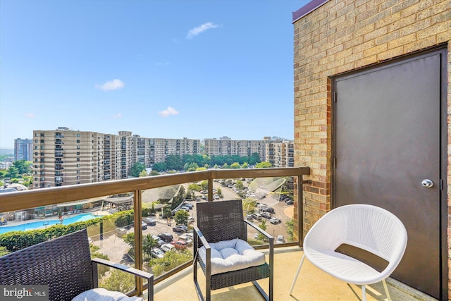 8370 Greensboro Dr Unit 1011, Mclean, VA 22102 - balcony featuring view of pool and a city view