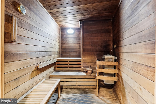 8370 Greensboro Dr Unit 1011, Mclean, VA 22102 - relaxing sauna / steam room featuring wooden walls, wood ceiling, and wood-type flooring