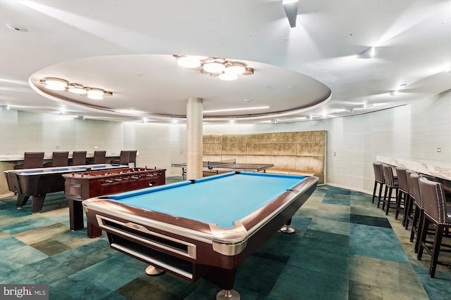 8370 Greensboro Dr Unit 1011, Mclean, VA 22102 - rec room featuring billiards, a raised ceiling, and tile patterned floors
