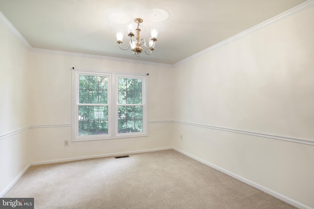 15108 Plum Tree Way, Bowie, MD 20721 - empty room with a chandelier, carpet flooring, and crown molding