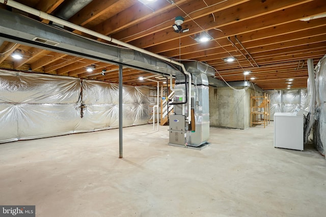 15108 Plum Tree Way, Bowie, MD 20721 - unfinished basement with washer / dryer and heating unit
