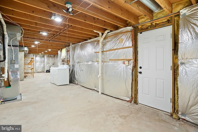 15108 Plum Tree Way, Bowie, MD 20721 - unfinished below grade area with washer and clothes dryer and heating unit