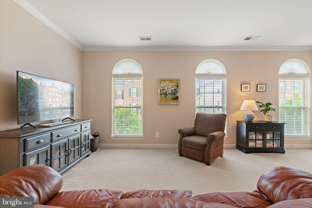 15196 Lancashire Dr, Woodbridge, VA 22191 - living area with ornamental molding and carpet