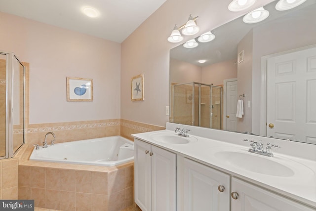 15196 Lancashire Dr, Woodbridge, VA 22191 - full bath with a stall shower, a whirlpool tub, and double vanity