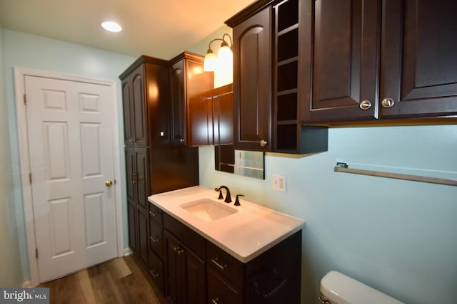 104 Rock Creek Ct, Frederick, MD 21702 - bathroom featuring vanity, wood finished floors, and recessed lighting