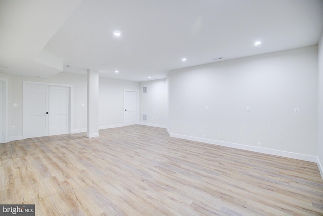 22966 Lois, Brambleton, VA 20148 - finished basement with recessed lighting and light wood-style flooring