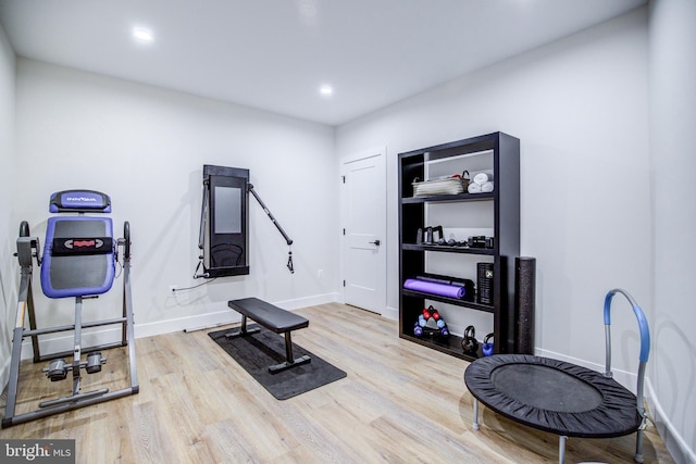 22966 Lois, Brambleton, VA 20148 - exercise room with wood finished floors and recessed lighting