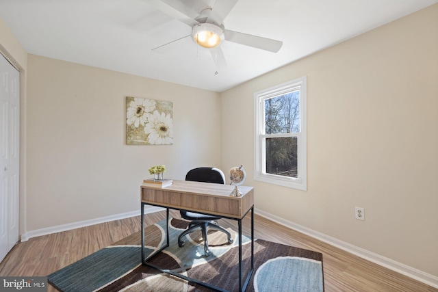 17105 Amity Dr, Derwood, MD 20855 - home office featuring wood finished floors and a ceiling fan