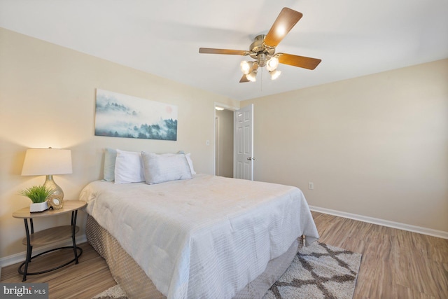 17105 Amity Dr, Derwood, MD 20855 - bedroom with light wood-style flooring and a ceiling fan