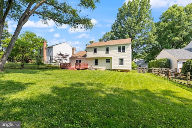 17105 Amity Dr, Derwood, MD 20855 - rear view of house with a fenced backyard and a deck