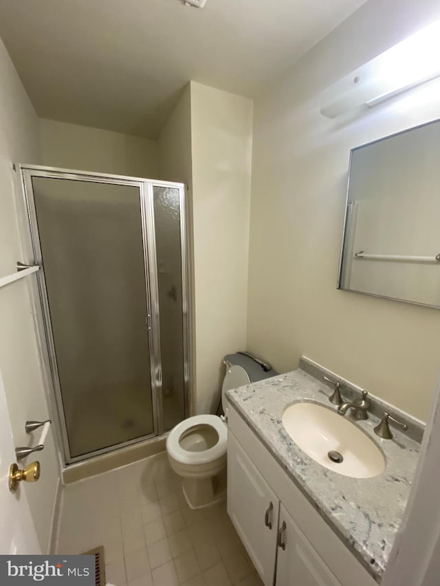 14004 Daleshire Way Unit 49, Burtonsville, MD 20866 - bathroom featuring vanity, tile patterned flooring, and a shower stall