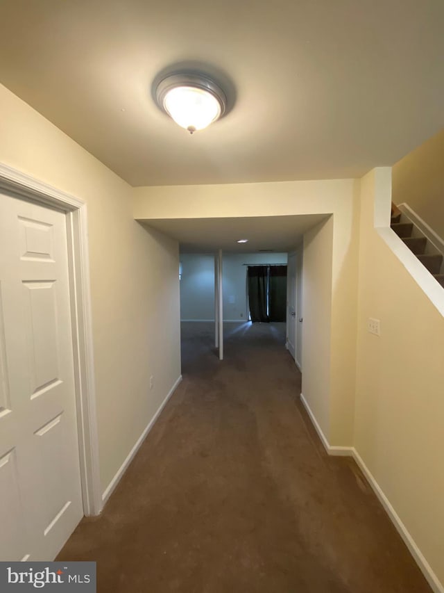 14004 Daleshire Way Unit 49, Burtonsville, MD 20866 - hall featuring dark carpet and stairs