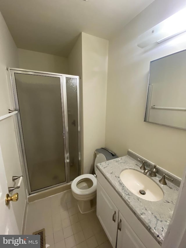 14004 Daleshire Way Unit 49, Burtonsville, MD 20866 - bathroom featuring tile patterned flooring, vanity, and a shower stall