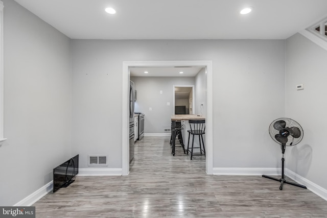 7135 Railway, Dundalk, MD 21222 - unfurnished room with wood finished floors and recessed lighting