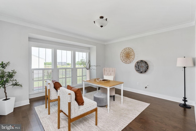 115 Saddle Ridge Ln, Fredericksburg, VA 22406 - office with ornamental molding and dark wood finished floors