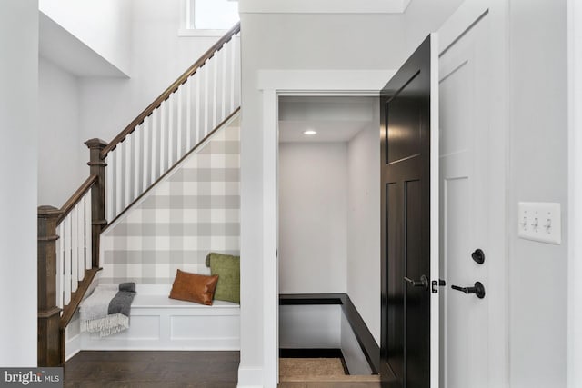 115 Saddle Ridge Ln, Fredericksburg, VA 22406 - staircase with wood finished floors