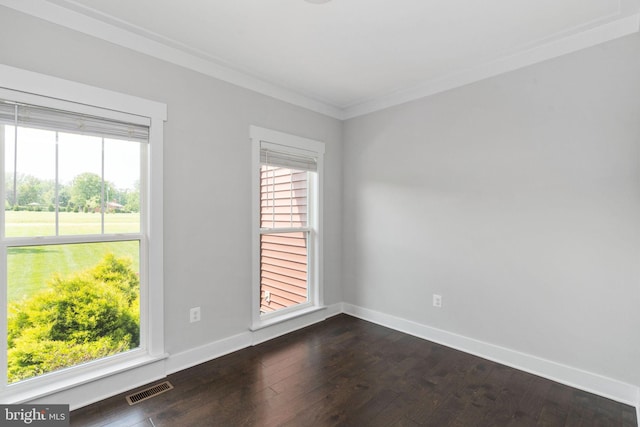 115 Saddle Ridge Ln, Fredericksburg, VA 22406 - spare room with dark wood-style flooring and ornamental molding