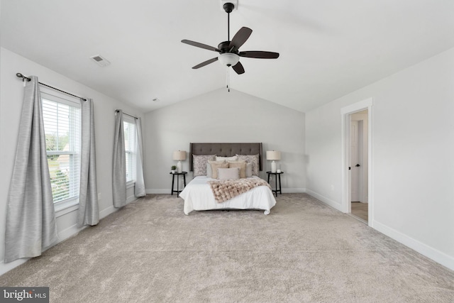 115 Saddle Ridge Ln, Fredericksburg, VA 22406 - carpeted bedroom featuring lofted ceiling and a ceiling fan