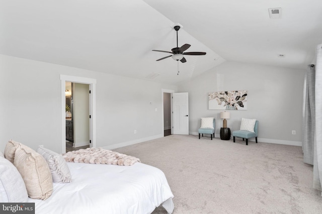 115 Saddle Ridge Ln, Fredericksburg, VA 22406 - bedroom featuring vaulted ceiling, carpet floors, and ceiling fan