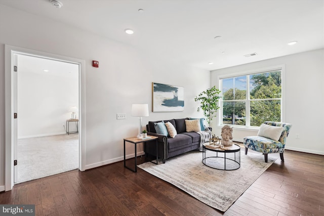 3989 Norton Pl Unit 207, Fairfax, VA 22030 - living area featuring dark wood-style floors and recessed lighting
