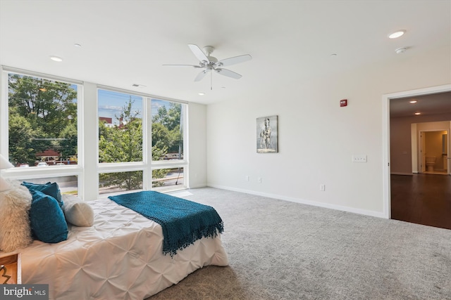 3989 Norton Pl Unit 207, Fairfax, VA 22030 - carpeted bedroom with recessed lighting and ceiling fan