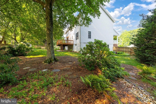 10 Frantz Ct, Fredericksburg, VA 22405 - view of yard featuring a wooden deck and stairs
