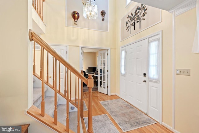 10 Frantz Ct, Fredericksburg, VA 22405 - foyer entrance with wood finished floors, stairway, and healthy amount of natural light