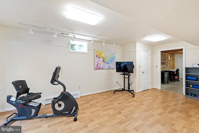 10 Frantz Ct, Fredericksburg, VA 22405 - exercise area with rail lighting and wood finished floors