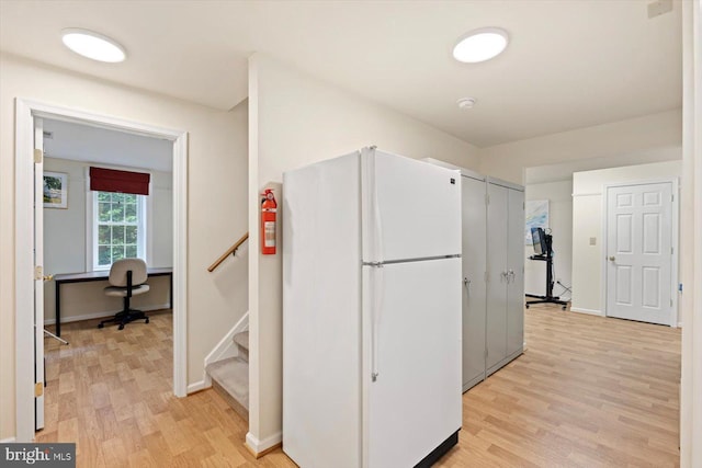 10 Frantz Ct, Fredericksburg, VA 22405 - kitchen featuring freestanding refrigerator and light wood-type flooring