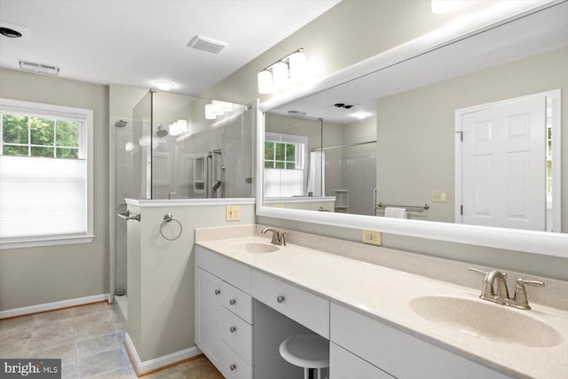10 Frantz Ct, Fredericksburg, VA 22405 - bathroom featuring a shower stall and double vanity