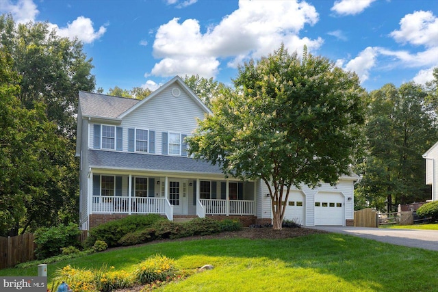 10 Frantz Ct, Fredericksburg, VA 22405 - view of front of house featuring asphalt driveway, covered porch, an attached garage, and a shingled roof