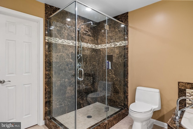 9100 Quarter Ct, Vienna, VA 22182 - full bath with a stall shower and tile patterned flooring