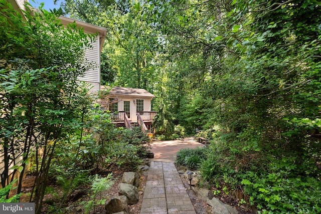 9100 Quarter Ct, Vienna, VA 22182 - view of yard featuring a wooden deck